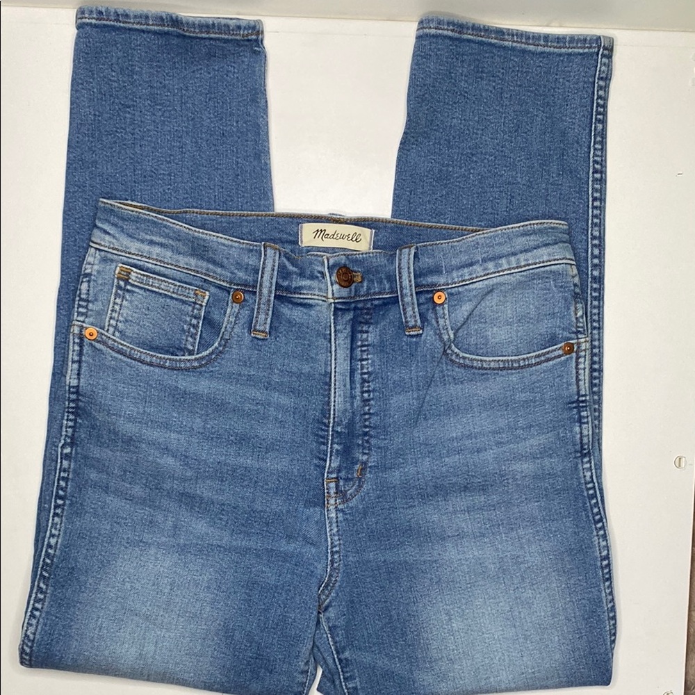 Madewell Blue Straight Leg Jeans with Classic Style stovepipe